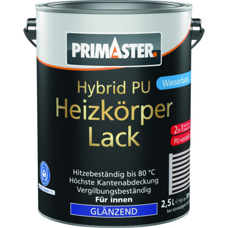 Primaster Hybrid PU-Heizkörperlack weiß glänzend 2,5 L