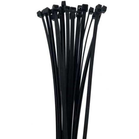 Primaster Kabelbinder 100 Stück schwarz 4,8 mm breit 390 mm lang Kabelbinderset