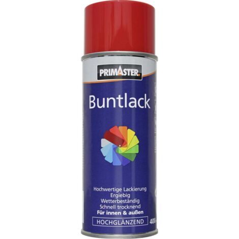 Primaster Lackspray 400ml Feuerrot Hochglänzend Wetterbeständig Sprühlack