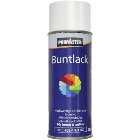 Primaster Lackspray 400ml Reinweiß Hochglänzend Wetterbeständig Sprühlack
