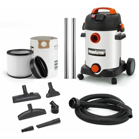 Primaster Nass-Trockensauger Pro 25 SI 1800 W 25 L Edelstahlbehälter Nass-Trockensauge