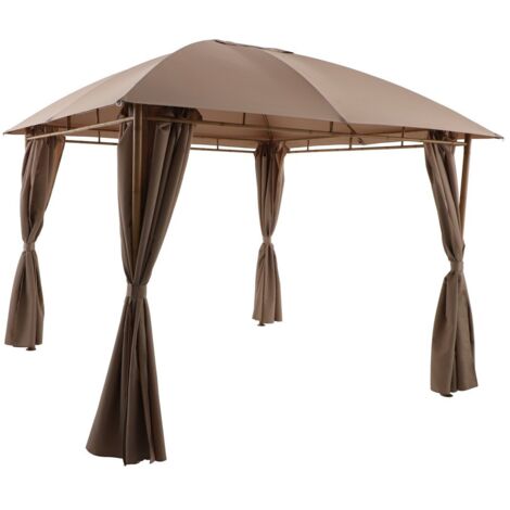 Primaster Pavillon Bambus Metall 3x3m Gartenzelt Gartenpavillon Seitenteile