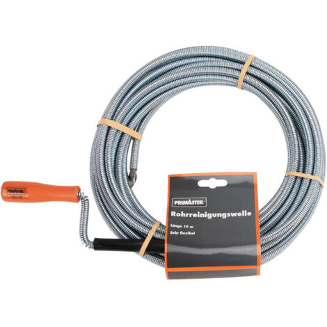 Primaster Rohrreinigungswelle 10 m mit Kurbel Rohrreinigungsspirale Rohrspirale