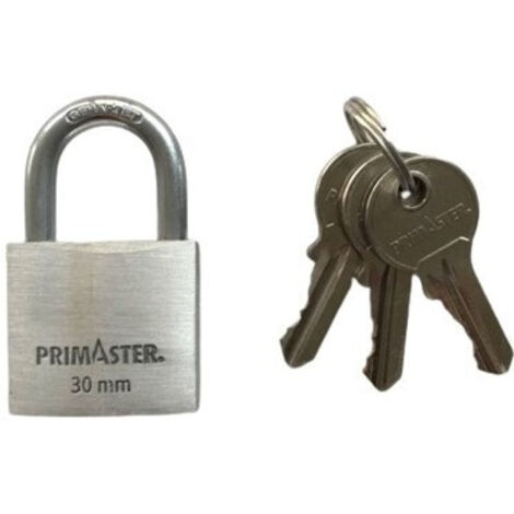 Primaster Vorhängeschloss Aluminium 50 mm inkl. 3 Schlüssel Vorhängeschlösser