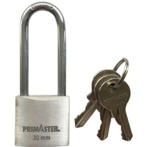 Primaster Vorhängeschloss Aluminium 80 mm mit hohem Bügel Vorhängeschlösser