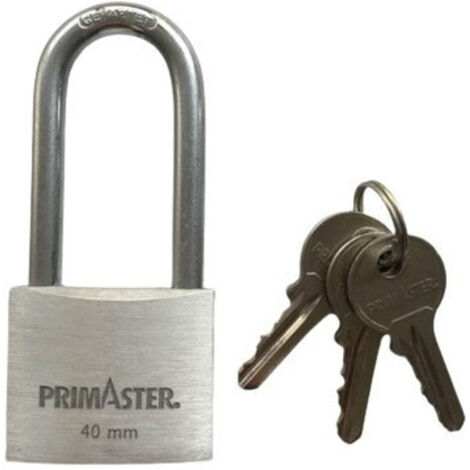 Primaster Vorhängeschloss Aluminium 89 mm mit hohem Bügel Vorhängeschlösser