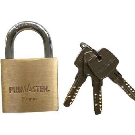 Primaster Vorhängeschloss Messing 80 mm inkl. 3 Schlüssel Vorhängeschlösser