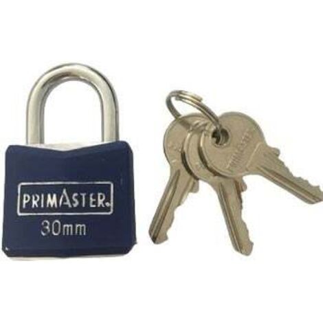 Primaster Vorhängeschloss Messing blau 55 mm inkl. 3 Schlüssel Vorhängeschlösser