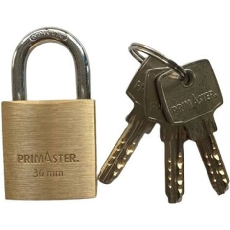 Primaster Vorhängeschloss Messing gold 55 mm inkl. 3 Schlüssel Vorhängeschlösser