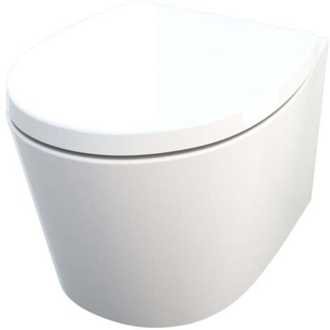 Primaster Wand WC spülrandlos Lorsa Tiefspüler weiß inkl. WC Sitz
