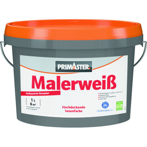 Primaster Wandfarbe Malerweiß konservierungsmittelfrei 1 L