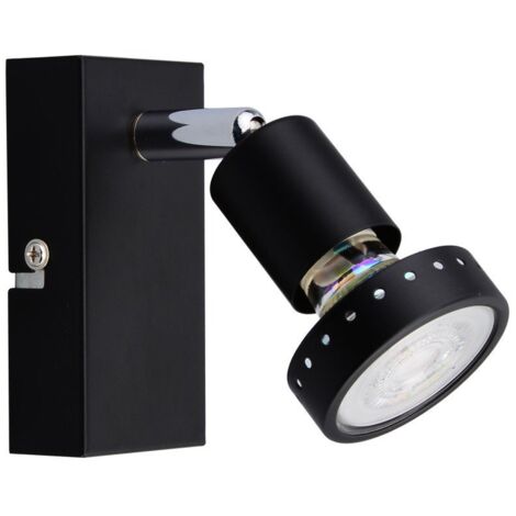 Primaster Wandlampe 1er LED Spot Chicago GU10 10 x 8 cm schwarz Deckenlampen & Kronleuchter
