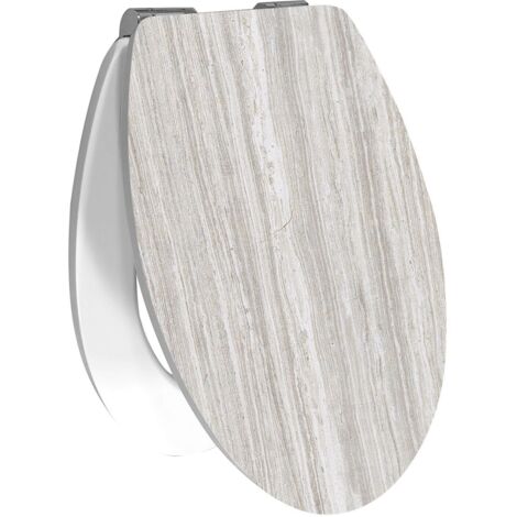 Primaster WC-Sitz Absenkautomatik White Wood Toilettensitz WC Deckel abnehmbar