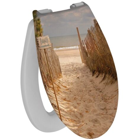 Primaster WC-Sitz Dekor Beach Absenkautomatik Toilettendeckel Toilettensitz