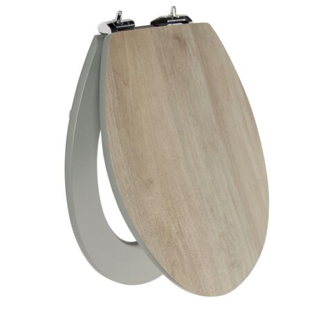 Primaster WC-Sitz Eiche grau MDF, mit Absenkautomatik