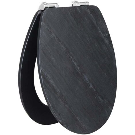 Primaster WC-Sitz mit Absenkautomatik Schiefer schwarz WC-Sitz