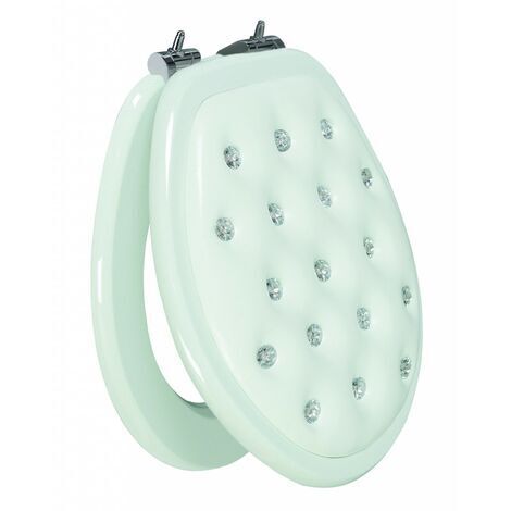 Primaster WC-Sitz mit Strasssteinen Absenkautomatik Soft weiß Toilettensitz