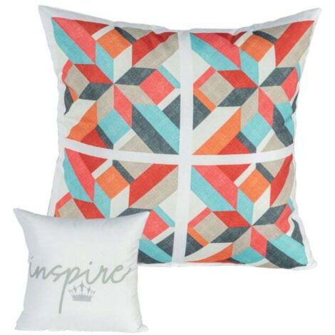Primaster Wendekissen Boho 45 x 45 cm, weiß-bunt Wendekissen
