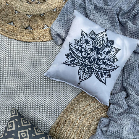 Primaster Wendekissen Namaste 45 x 45cm Grau Zierkissen Sofakissen Dekokissen