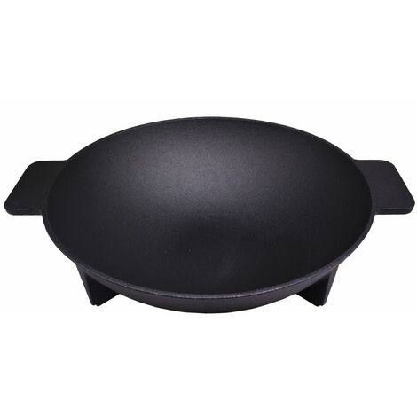 Primaster Wokpfanne Ø 34 cm Gusseisen Gusseisenwok Grillwok