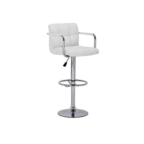 Prime Bar Stool With Arms White Seat Adjustable Height
