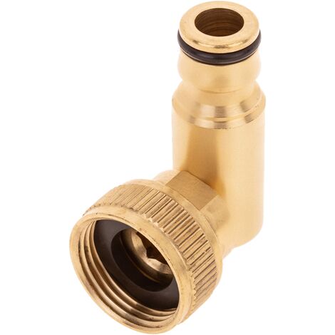 PrimeMatik - Adaptateur de robinet coudé avec filetage femelle 3/4“ en laiton