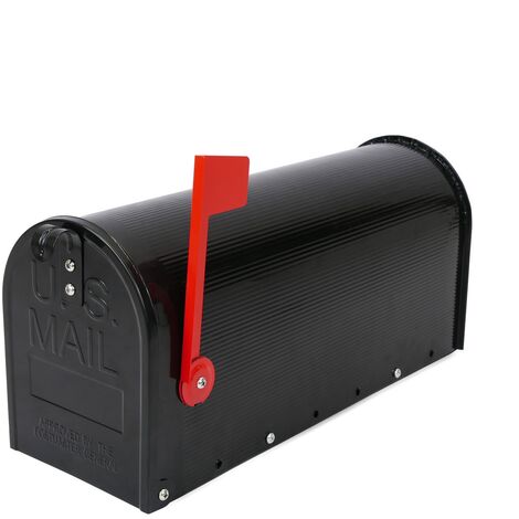 PrimeMatik - Aluminium US Mail Postkasten für die amerikanische post Schwarz