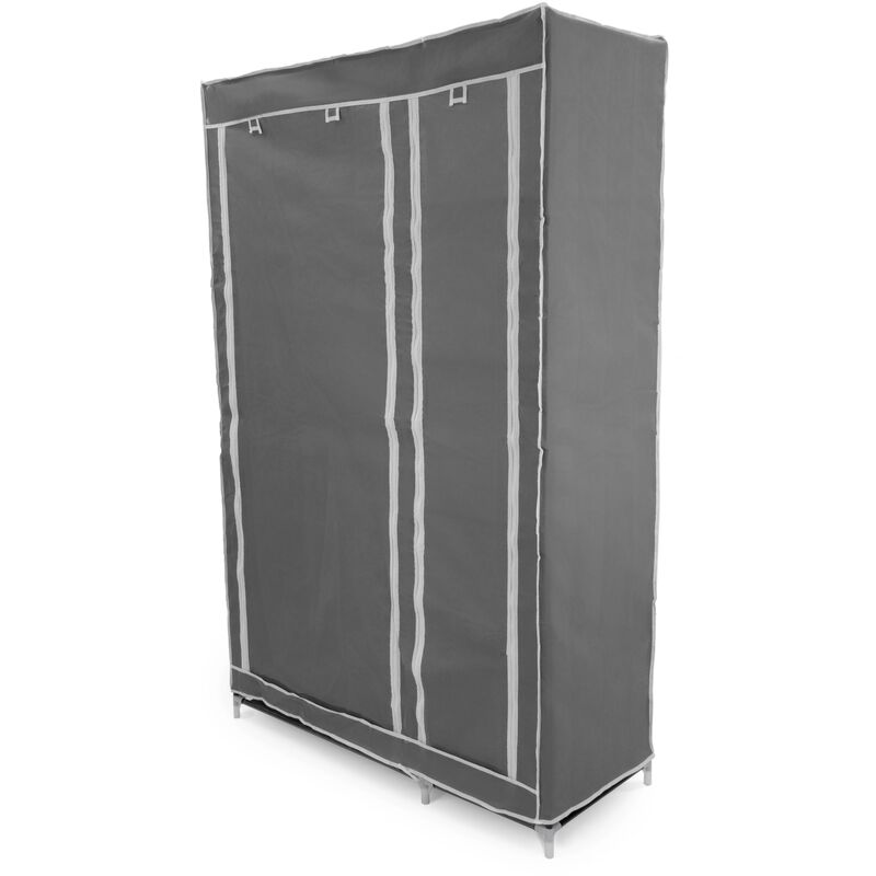 Armadio guardaroba in acciaio tessuto 110 x 45 x 175 cm doppio grigio con serranda - Primematik