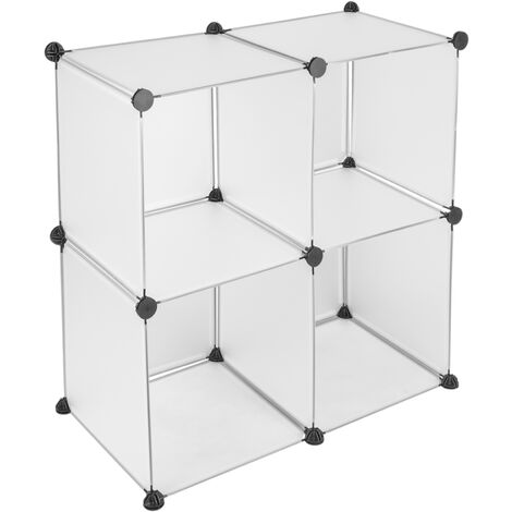 PrimeMatik - Armadio guardaroba scaffale modulare di 4 cubi 35x35cm bianco