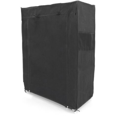 PrimeMatik - Armario ropero y zapatero de tela desmontable 60 x 30 x 93 cm negro con puerta enrollable