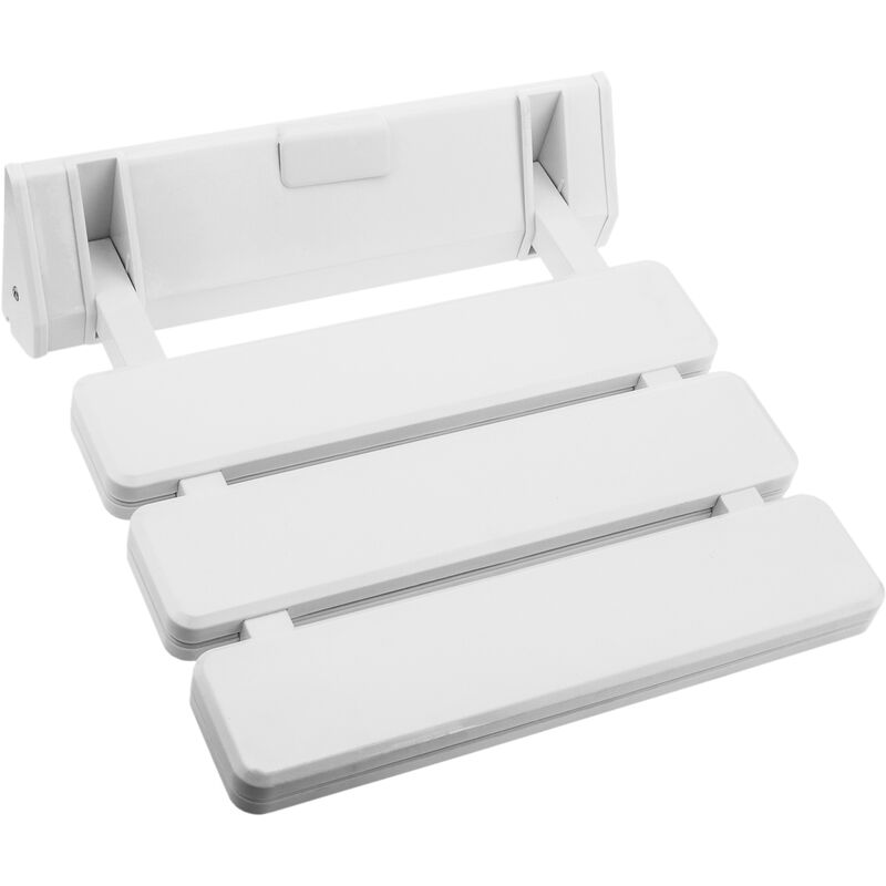 

PrimeMatik - Asiento de ducha abatible. Silla plegable para ancianos de plástico y aluminio blanco 320x328mm