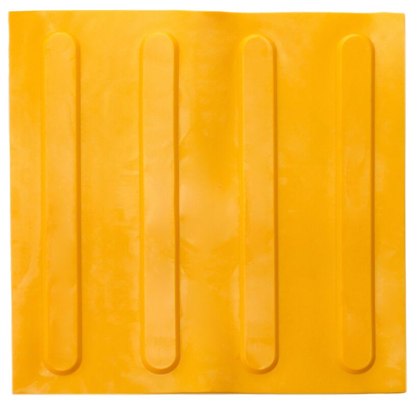 

Baldosa podotáctil pavimento táctil de ciegos invidentes de 30x30cm con franjas amarillo 10-pack - Primematik