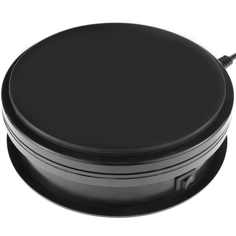 

PrimeMatik - Base giratoria eléctrica de 15 cm. Plataforma rotatoria de color negro