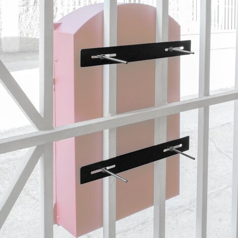 PrimeMatik - Befestigungs Set für Zäune Mailboxen Stahl 25cm. Briefkasten Metall Befestigungs Stangen