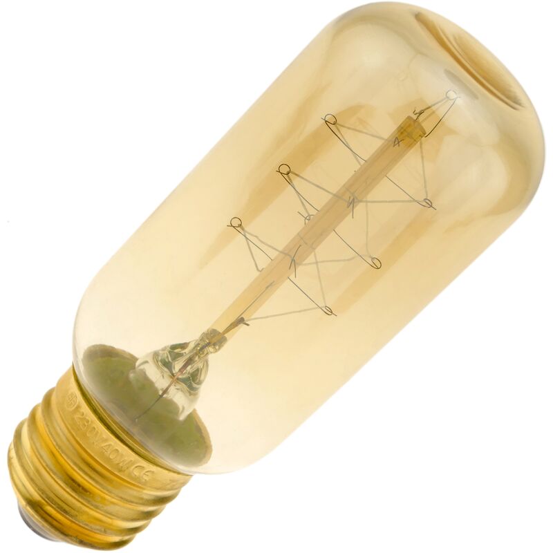 

Bombilla Edison de filamentos incandescentes E27 220VAC 40W 38x103mm T45 - Primematik