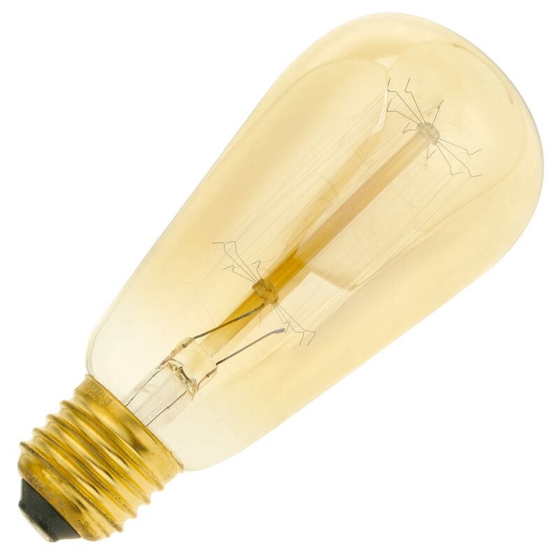 

Bombilla Edison de filamentos incandescentes E27 220VAC 40W 58x131mm ST58 - Primematik