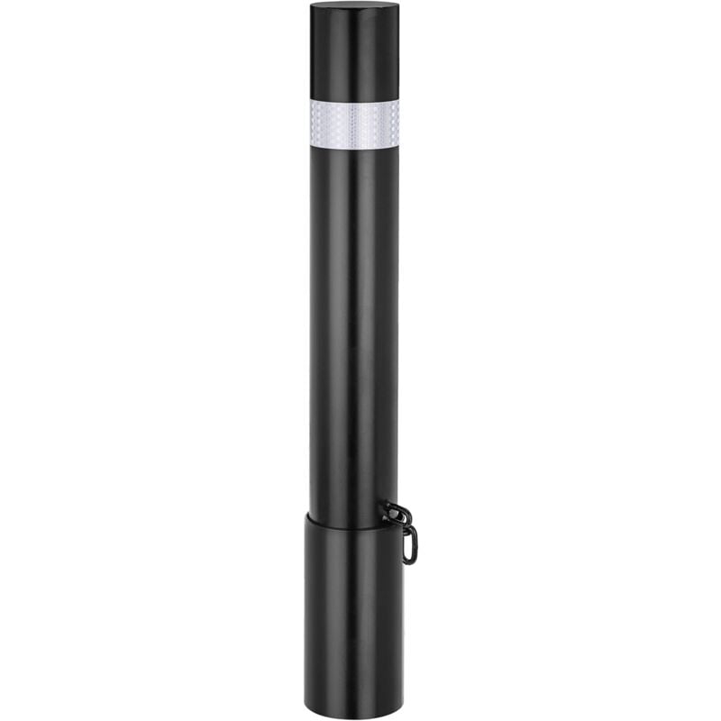 Borne en acier avec socle enterré amovible 76x600mm couleur noire - Primematik