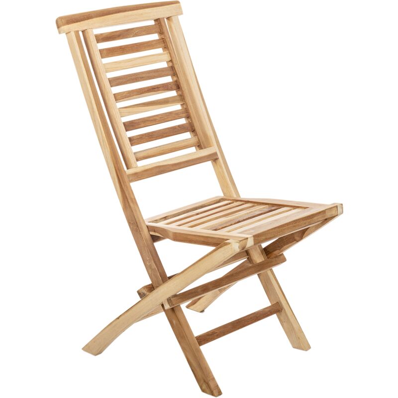 Primematik - Chaise pliante d'extérieur en bois de teck certifié