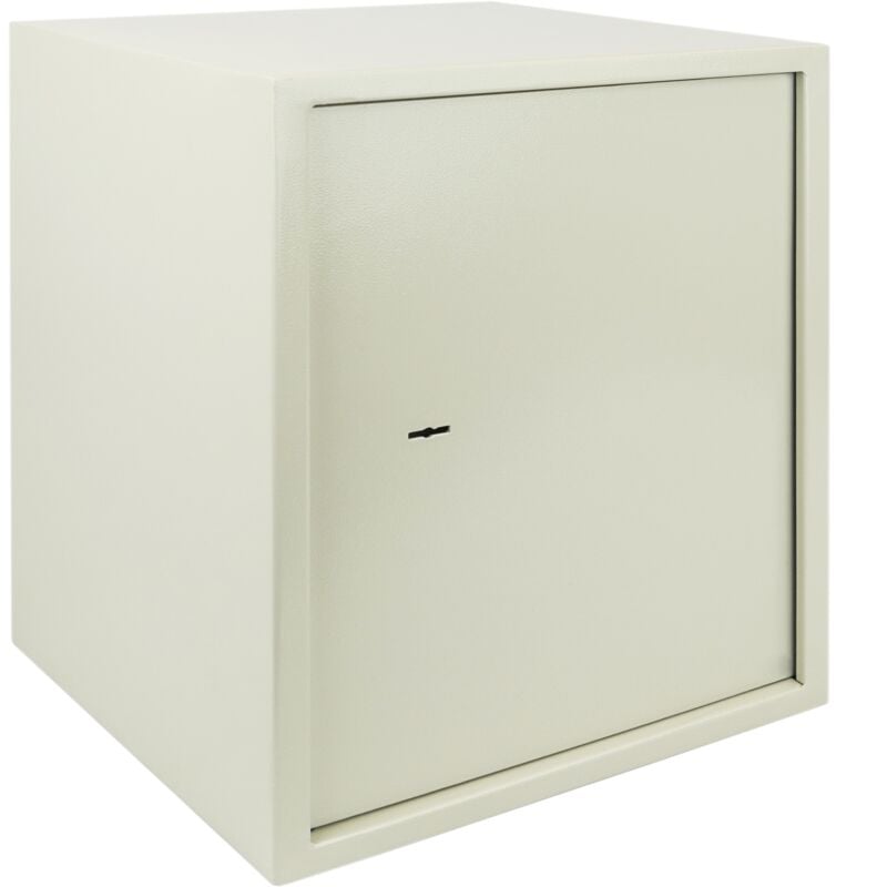 Primematik - Coffre-fort mural de sécurité en acier à clé 30 x 30 x 38 cm beige