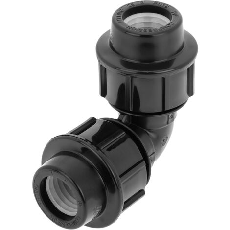 PrimeMatik - Conexión en forma de codo de polietileno 32 mm x 1“ para sistema de riego
