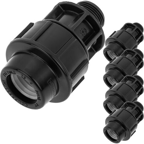 PrimeMatik - Confezione da 5 terminali in polietilene filettati maschio 32 mm x 1“ per impianto di irrigazione