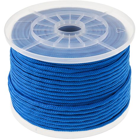 PrimeMatik - Corde tressée à fils multiples PP 100 m x 6 mm bleue