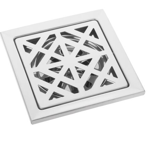 PrimeMatik - Drain 12x12x5cm avec grille inox amovible brillant