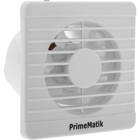 main image of "PrimeMatik - Exhaust fan, extractor fan, 100 mm diameter, with non-return valve, for WC bathroom storage room garage"