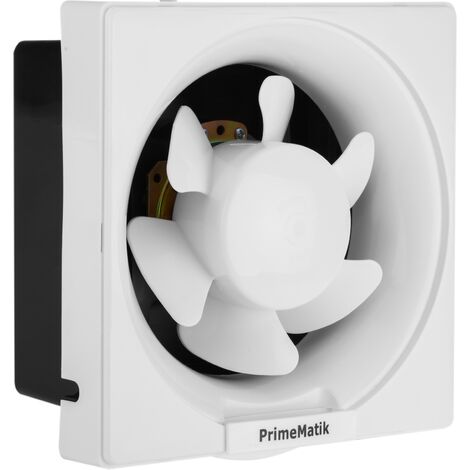 PrimeMatik - Extracteur de ventilateur, Extracteur d’air 195x195 mm, sans couvercle avec système anti-retour, pour toilette cuisine garage