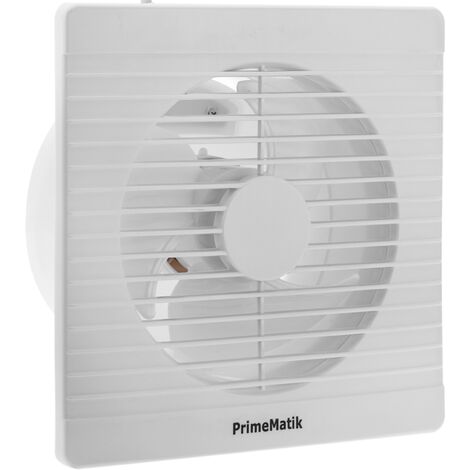 PrimeMatik - Extractor de aire empotrable con válvula antirretorno para ventilación de habitaciones cerradas 175mm