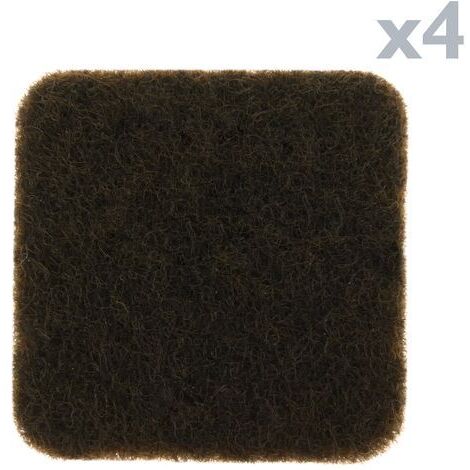PrimeMatik - Feltro adesivo per mobili Quadrato 32x32 mm marrone 4 unità