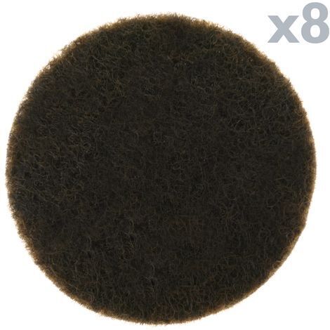 PrimeMatik - Fieltro adhesivo para muebles Redondo 27mm Marrón 8 unidades