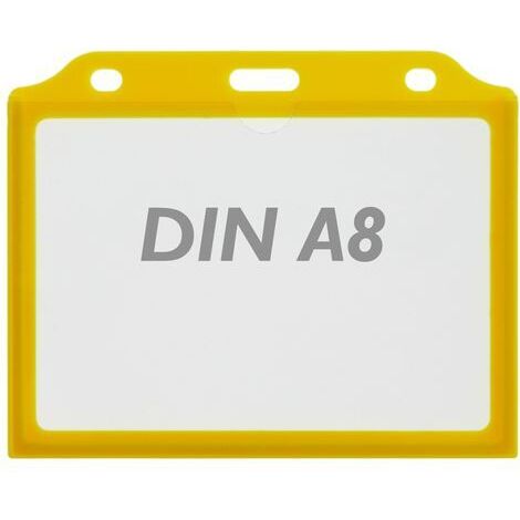 PrimeMatik - Funda de plástico para carnet de identidad ID horizontal A8 84x54mm amarillo