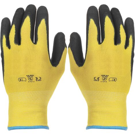 PrimeMatik - Gants de réapprovisionnement et de travail en entrepôt en polyester avec enduction polyuréthane, taille M, compatibles écrans tactiles